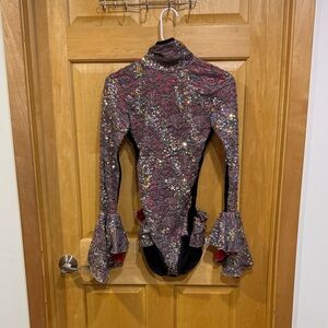 Pumper Sequin Bodysuit with Bell Sleeves dance costume size S